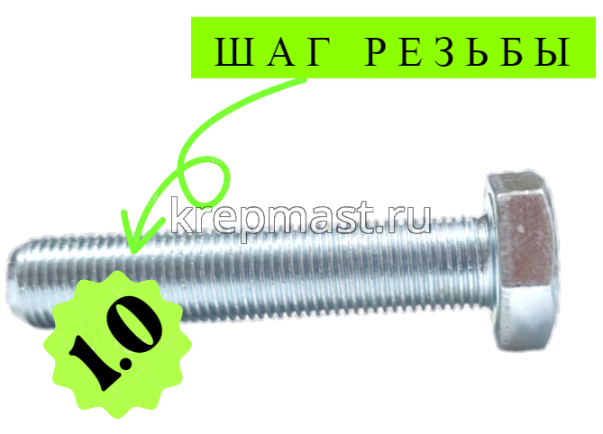 Болт DIN 961 10х 50х1,0 кл.пр.10,9 ОЦИНК, п/р с мелкой резьбой