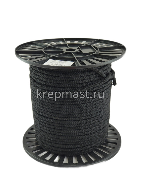 Шнур фаловый синтетический 10мм (черный) в Метрах