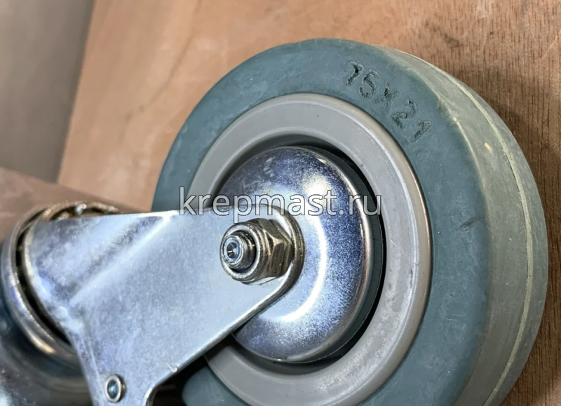 Колесо д. 75мм поворотное ЗУБР на площадке резина (г/п 50кг)