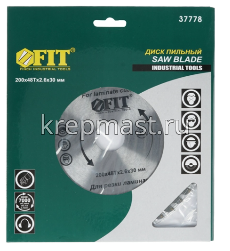 Диск пильный ламинат 200х 48х30 FIT