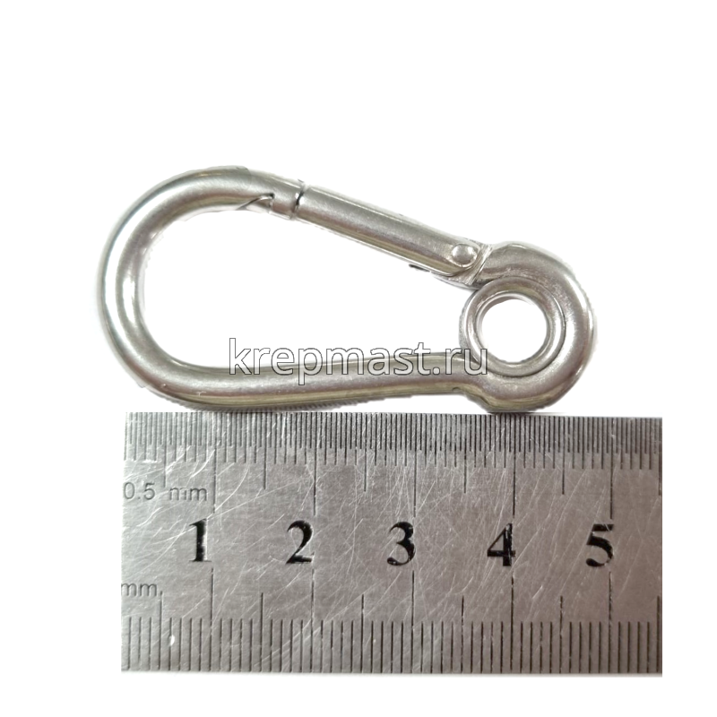 Карабин с фиксатором 5х50 А4 АРТ8250 с кольцом