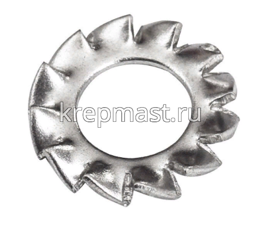 Шайба стопорная с наруж. зуб. DIN 6798 (гост10463)