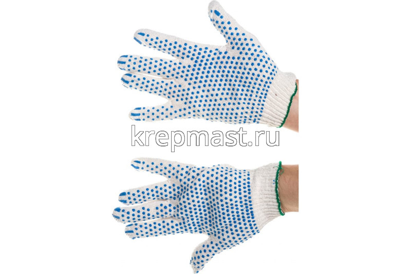 Перчатки 3-х-нитные х/б ПВХ