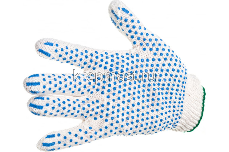 Перчатки 3-х-нитные х/б ПВХ