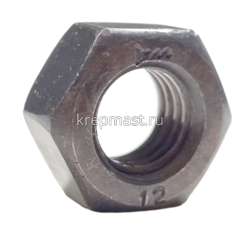Гайка 6-гр. М 12 DIN 934 (1,75) кл.пр.12.0 черная