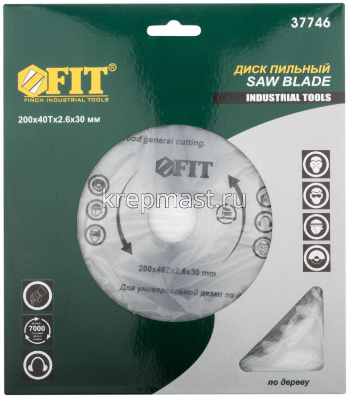 Диск пильный дерево 200х 40х30/25.4 FIT