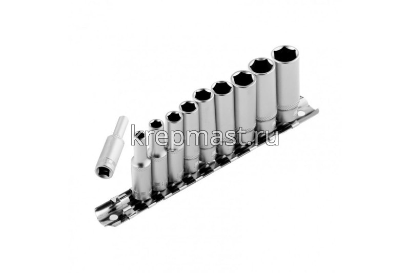 Набор STELS головок торцевых удлиненные 1/4" ( 4-13мм) 10пред.