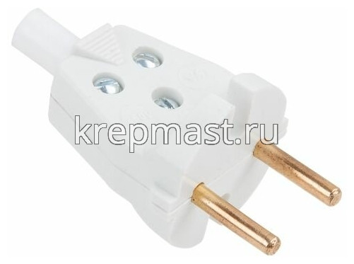 Вилка штепс. В 6-001 унив. плоская белая