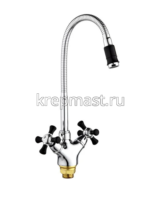 Смеситель д/кухни SL 92BL-279F с высоким изливом (хром/черный)