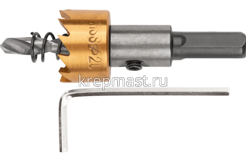 Коронка кольцевая по металлу, HSS сталь, титановое покрытие 20 мм FIT