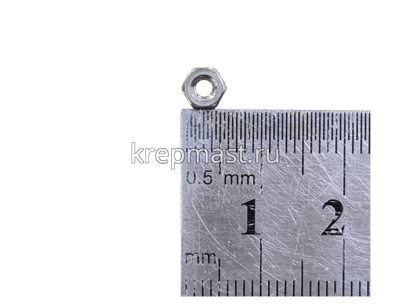 Гайка DIN 934 6-гр. М 2,5 (0,45) нерж. А2