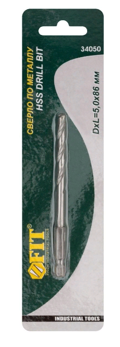 Сверло по металлу 5,0 мм U-образ.хвост.под биту