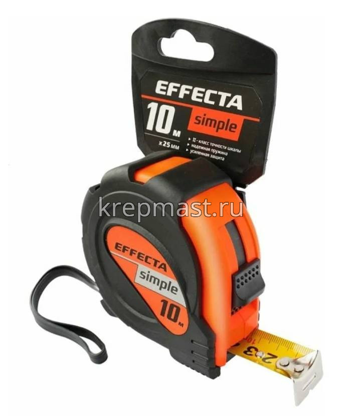 Рулетка 10м х 25мм Effecta Simple / Basic