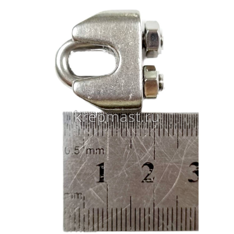 Зажим д/троса М 4 с гайками нерж. A 4