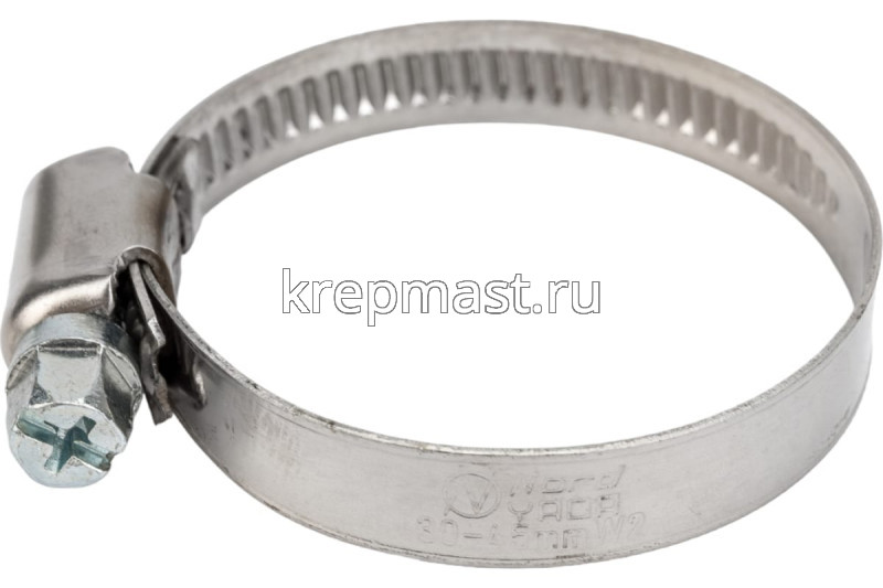 Хомут червячный нержавейка 30-45
