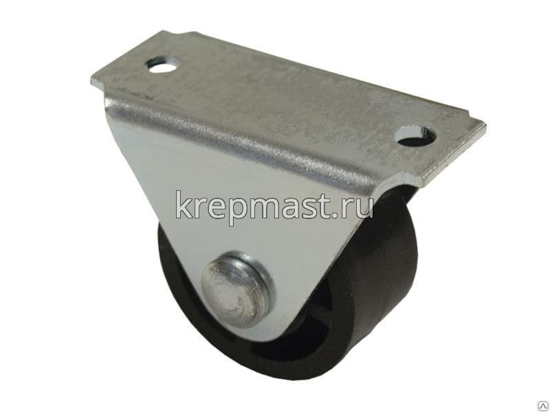 Колесо д. 25мм НЕПОВОРОТНОЕ цинк+черный пластик 493-2