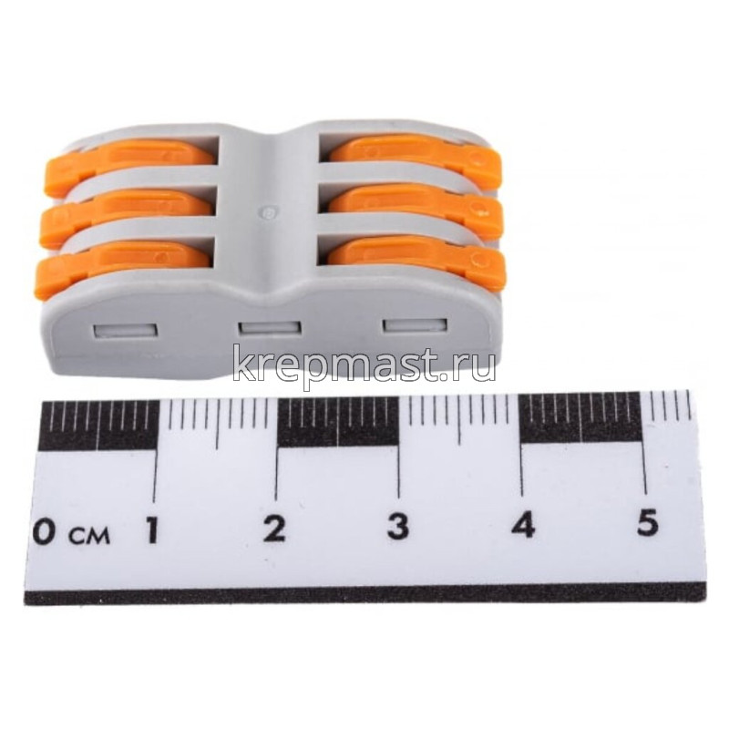 Клемма 3-х ПРОХОДНАЯ WAGO СК-413 оранжевые