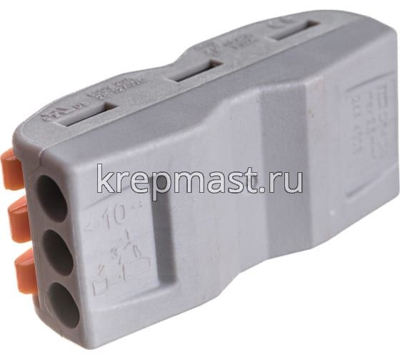 Клемма 3-х ПРОХОДНАЯ WAGO СК-413 оранжевые