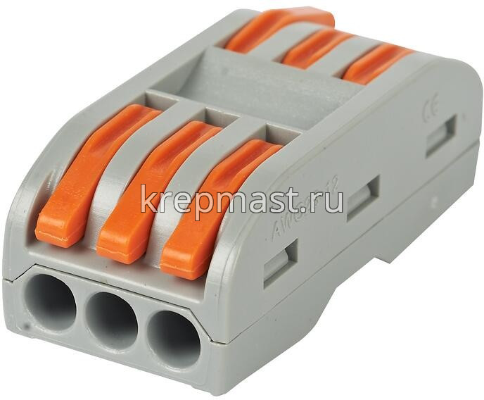 Клемма 3-х ПРОХОДНАЯ WAGO СК-413 оранжевые